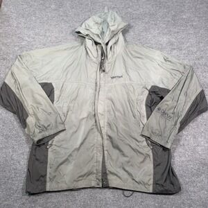 Marmot Men Jacket XL Gray Nylon Polyester Precip Rain Jacket Ripstop Windbreaker